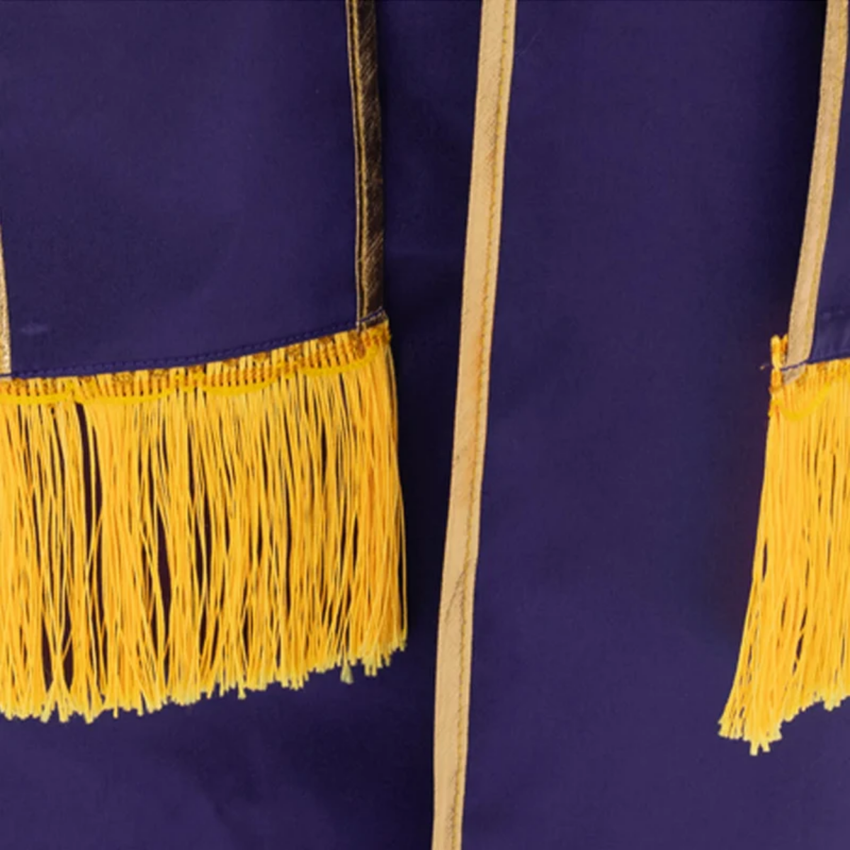 Traditional Pastor Robe With Vertical Cross Accents And Sleeve Trim Clergy Robe