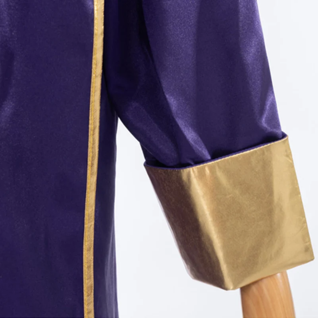 Traditional Pastor Robe With Vertical Cross Accents And Sleeve Trim Clergy Robe