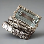 Turquoise Relic Ring Set | White Gold Color