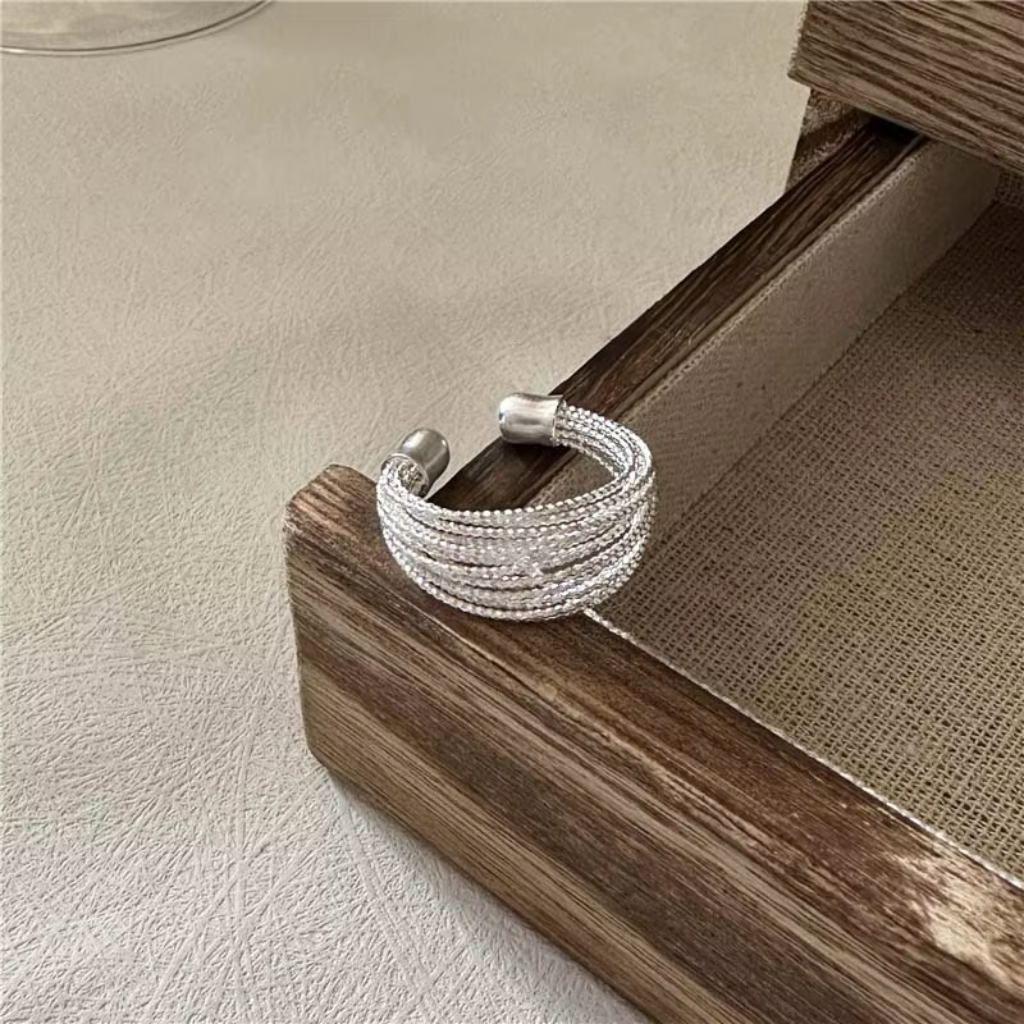 Veil Layers Ring | White Gold Color