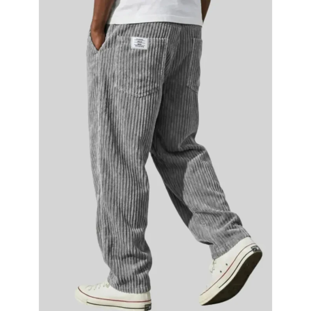 Vintage-Inspired Corduroy Trousers - Loose Fit
