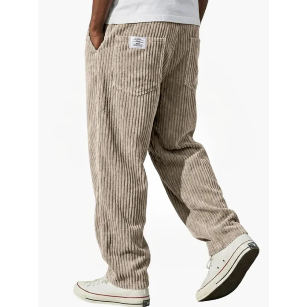 Vintage-Inspired Corduroy Trousers - Loose Fit