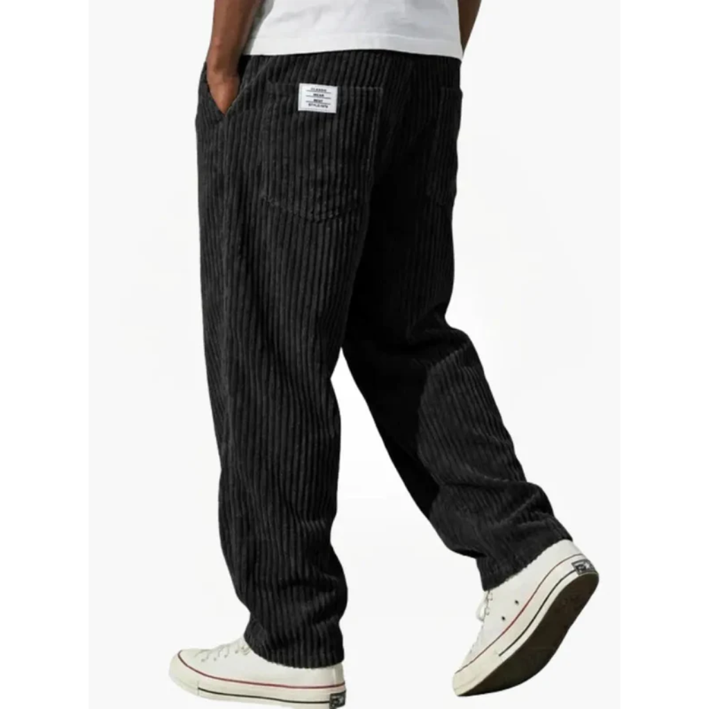 Vintage-Inspired Corduroy Trousers - Loose Fit