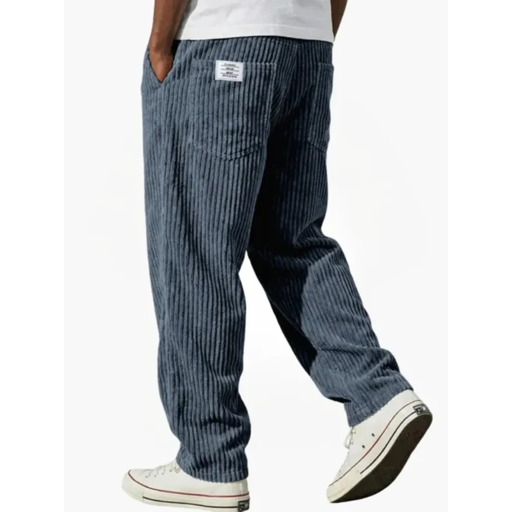 Vintage-Inspired Corduroy Trousers - Loose Fit