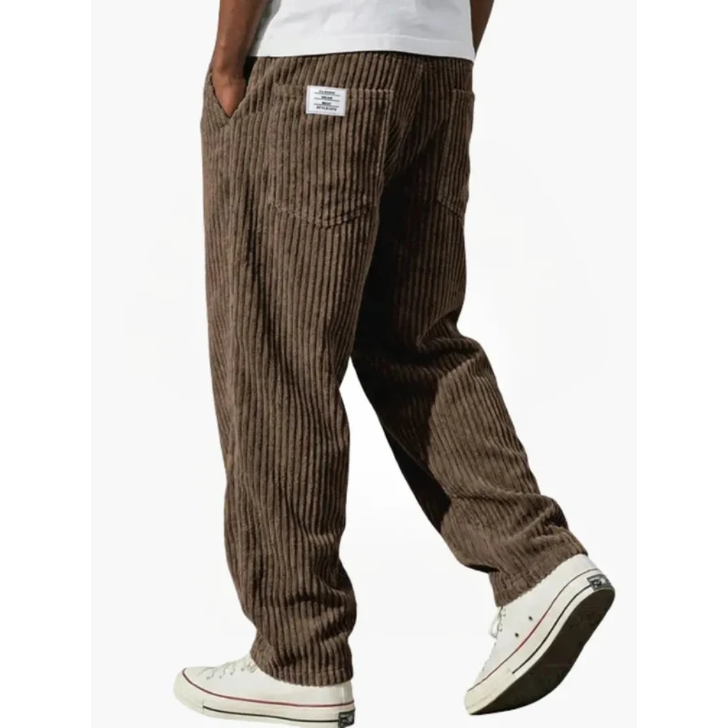 Vintage-Inspired Corduroy Trousers - Loose Fit