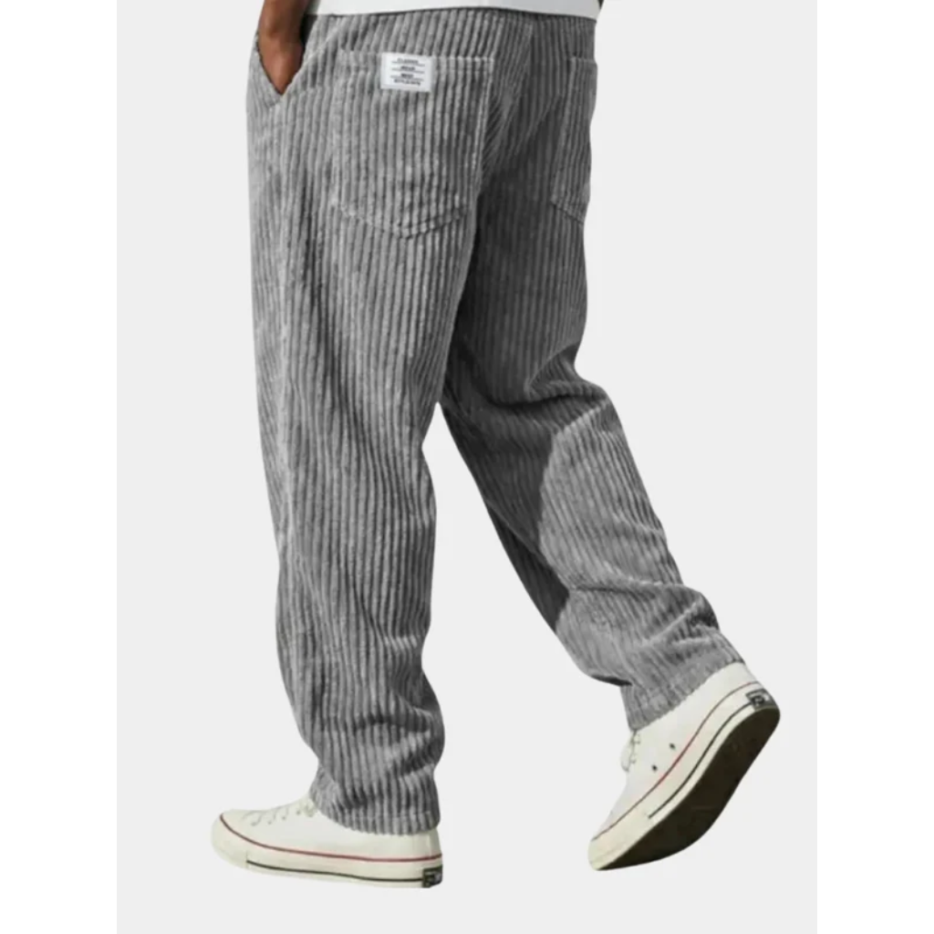 Vintage-Inspired Corduroy Trousers - Loose Fit