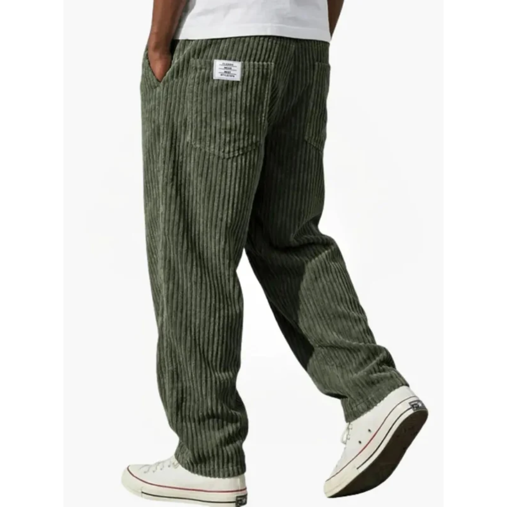 Vintage-Inspired Corduroy Trousers - Loose Fit
