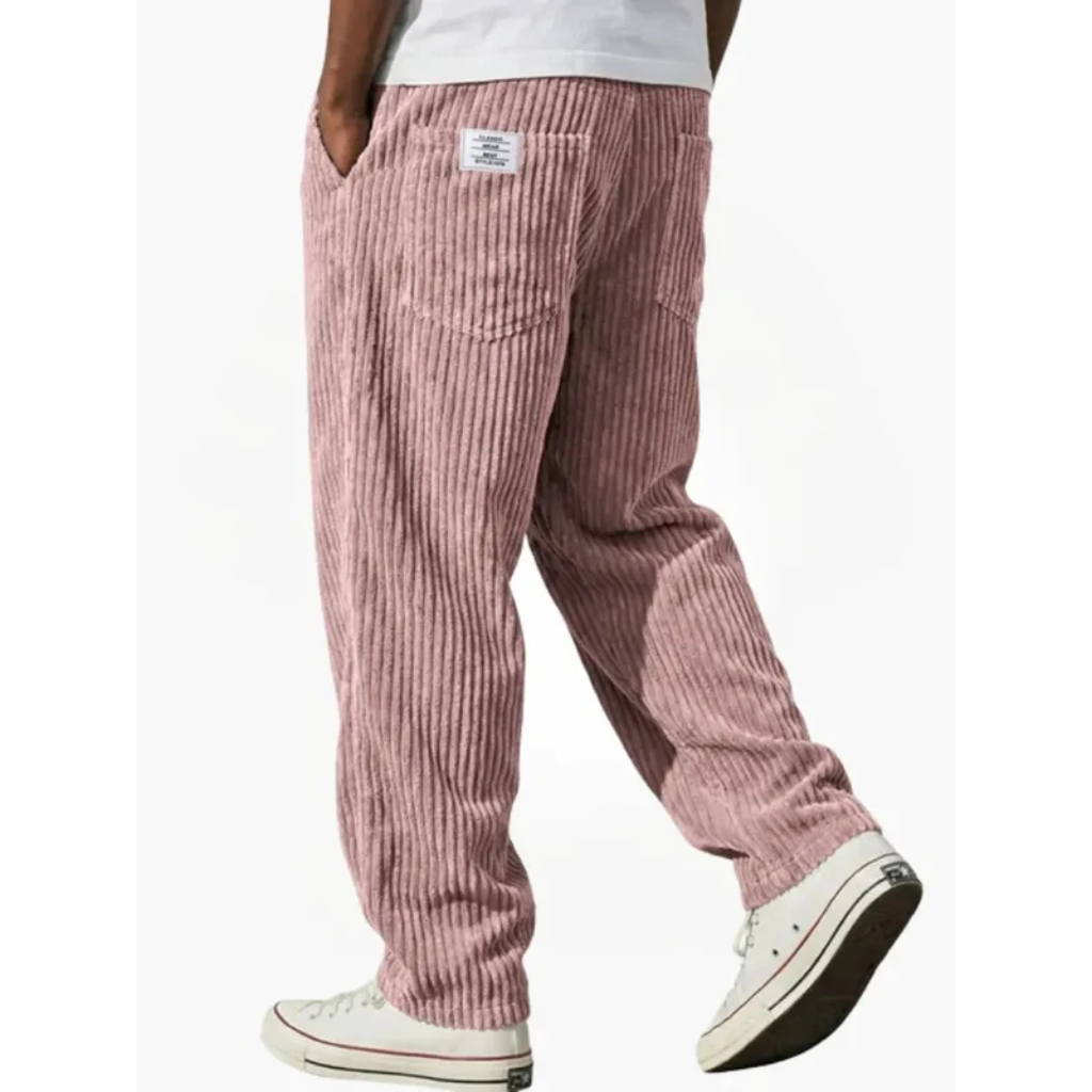 Vintage-Inspired Corduroy Trousers - Loose Fit