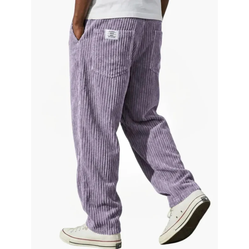 Vintage-Inspired Corduroy Trousers - Loose Fit
