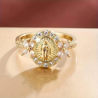 Virgin Mary Ring Golden | Women-Tithesource-