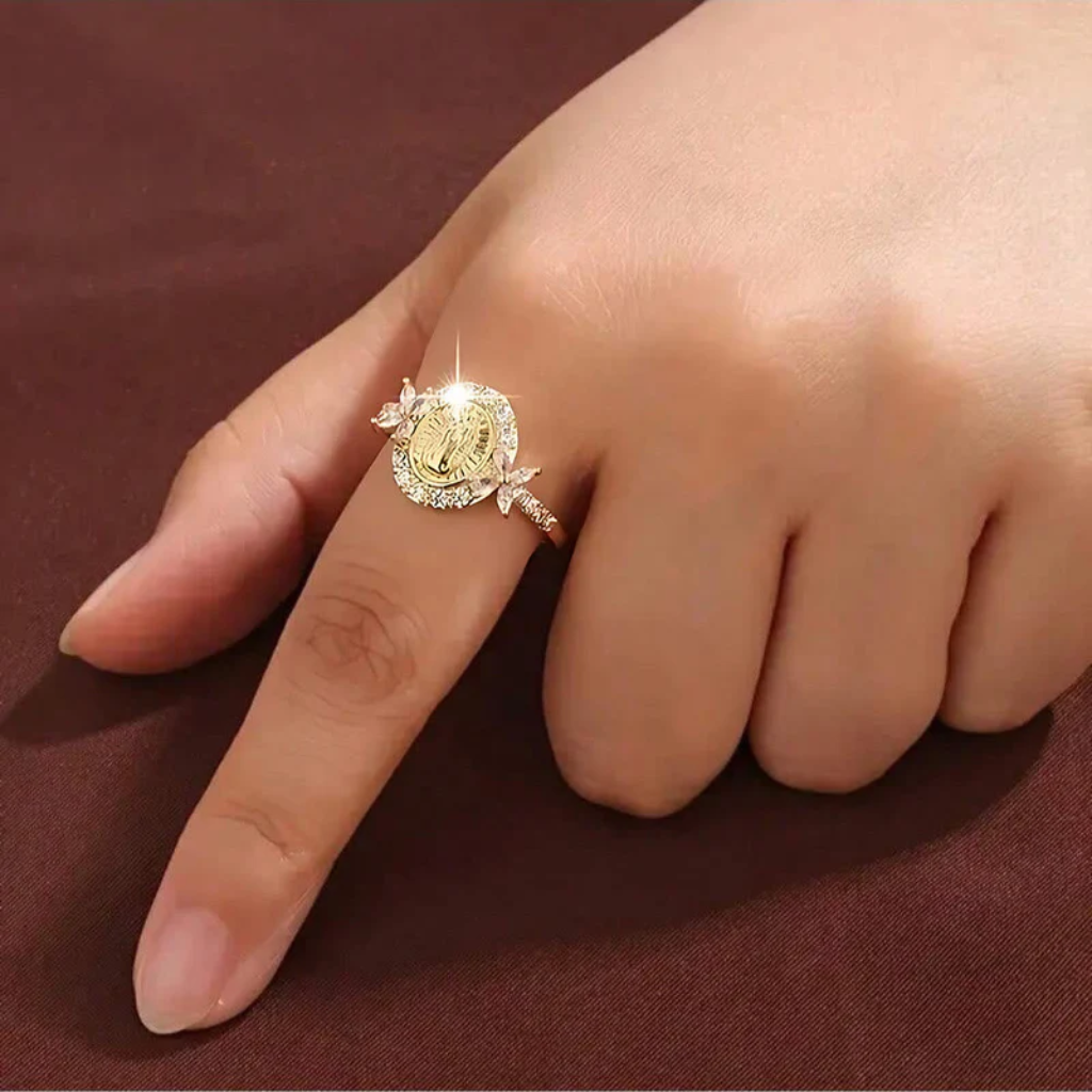 Virgin Mary Ring Golden | Women-Tithesource-