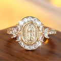 Virgin Mary Ring Golden | Women-Tithesource-Gold-5-