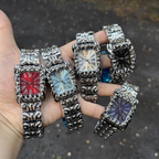 Watch Square Claw Case Retro Y2K Red Quartz-Tithesource-