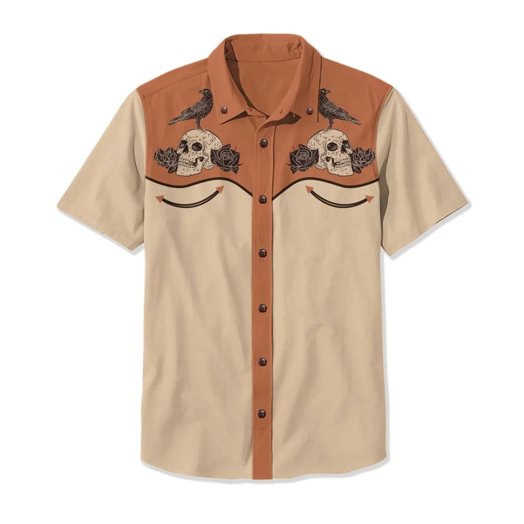 Western Shirt Men Short Sleeve Embroidered Cowboy Nashville