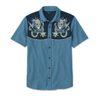Western Shirt Men Short Sleeve Embroidered Cowboy Nashville