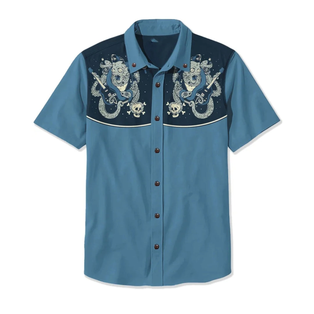 Western Shirt Men Short Sleeve Embroidered Cowboy Nashville