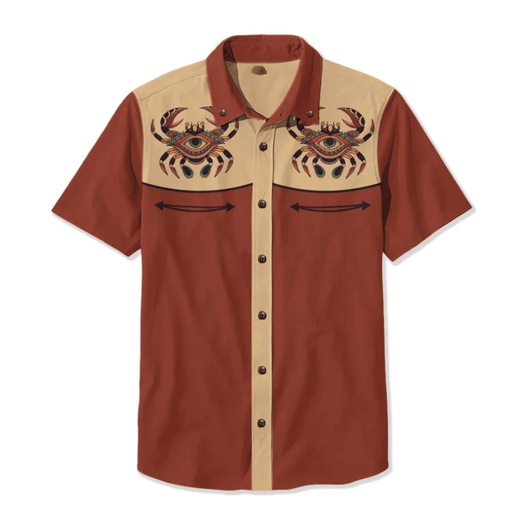 Western Shirt Men Short Sleeve Embroidered Cowboy Nashville