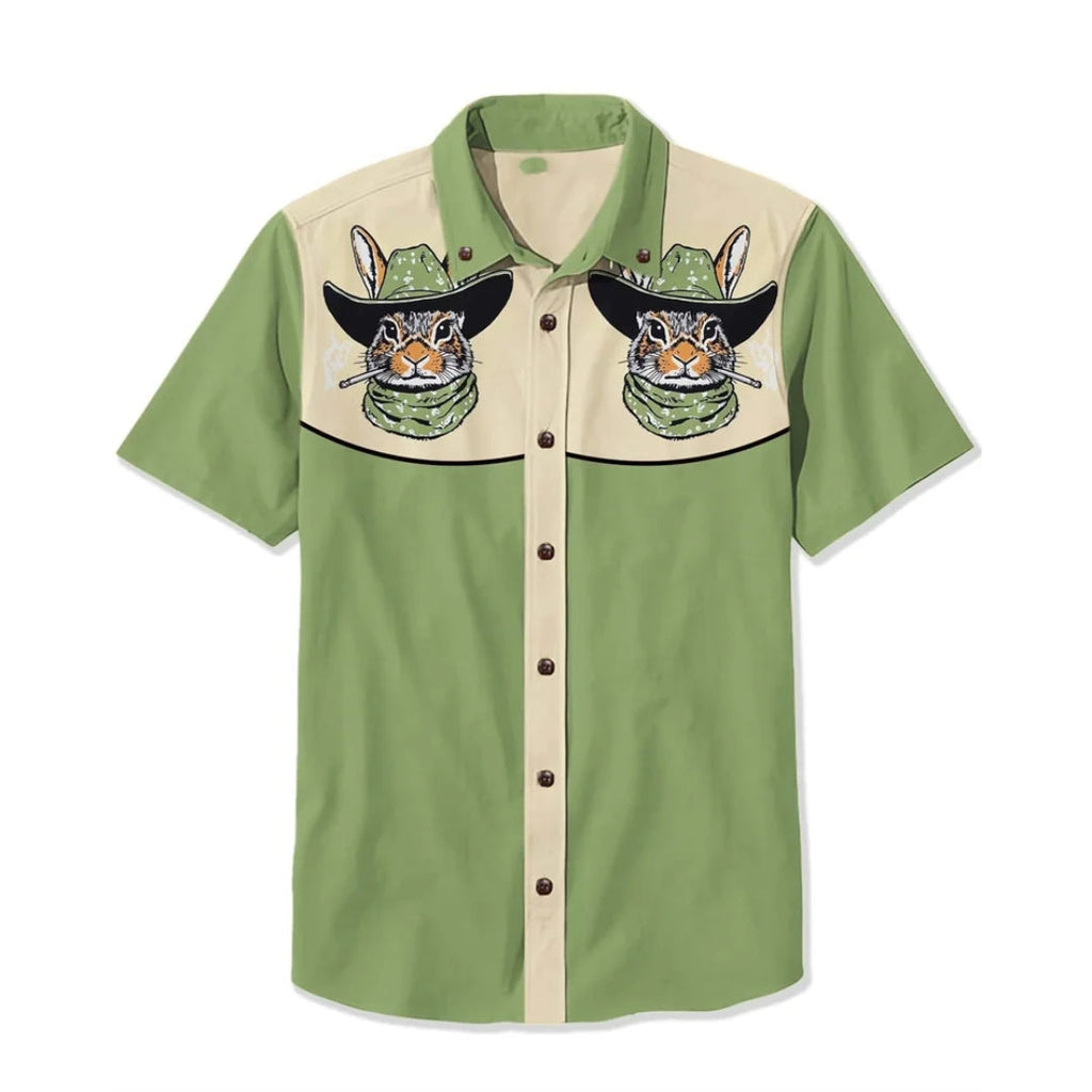 Western Shirt Men Short Sleeve Embroidered Cowboy Nashville