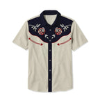 Western Shirt Men Short Sleeve Embroidered Cowboy Nashville
