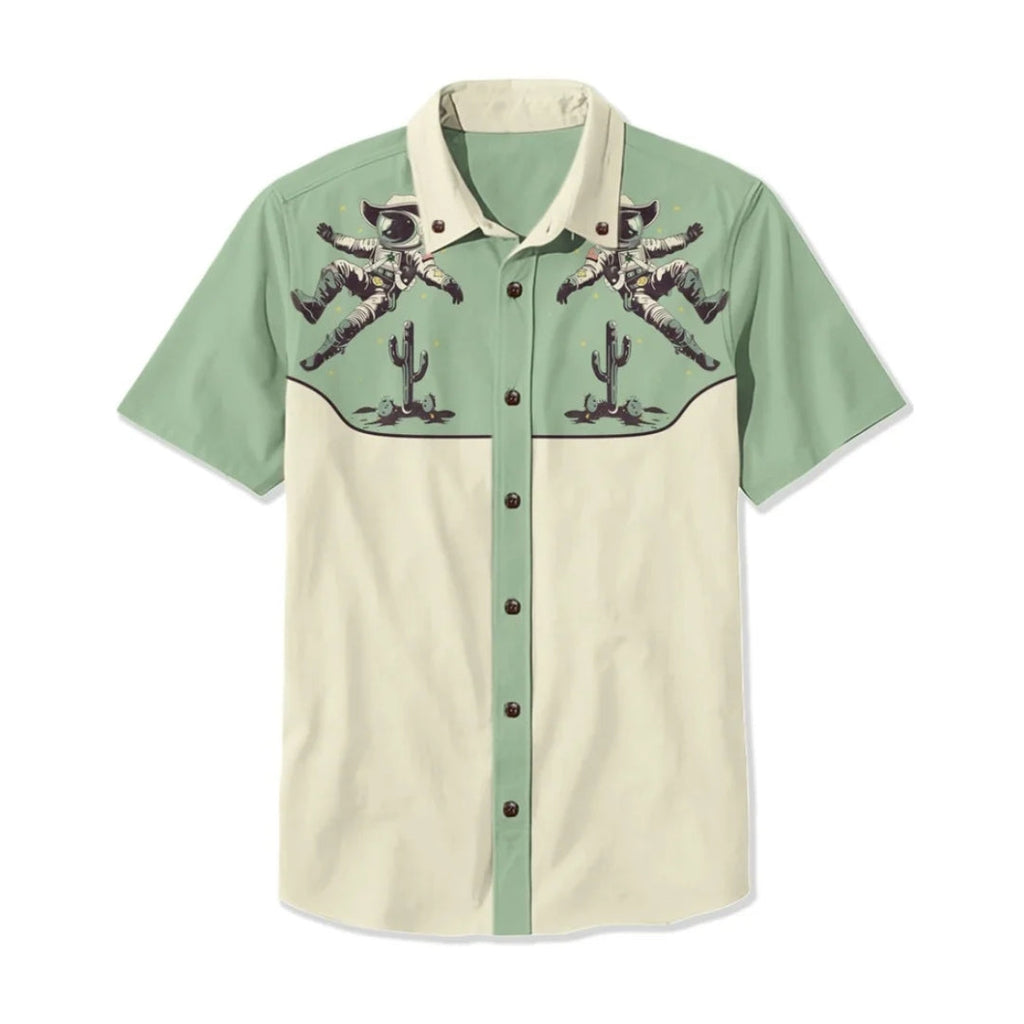 Western Shirt Men Short Sleeve Embroidered Cowboy Nashville
