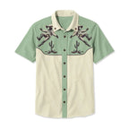 Western Shirt Men Short Sleeve Embroidered Cowboy Nashville
