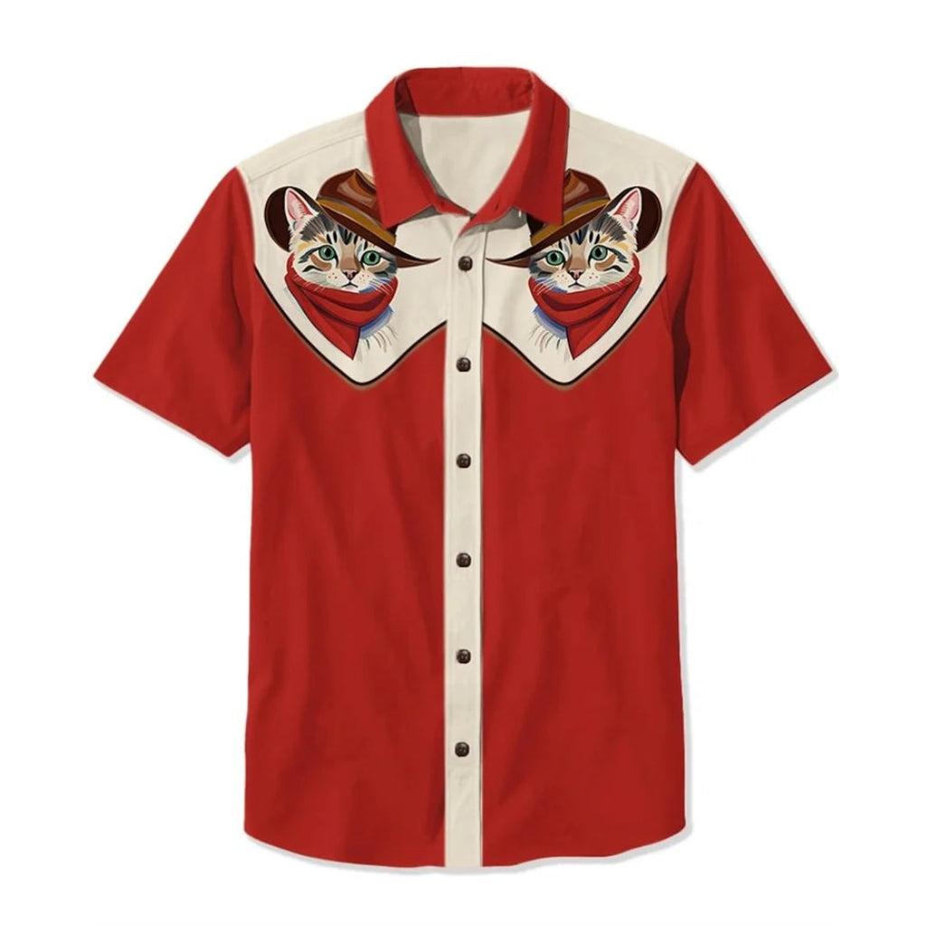 Western Shirt Men Short Sleeve Embroidered Cowboy Nashville