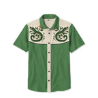 Western Shirt Men Short Sleeve Embroidered Floral Cowboy