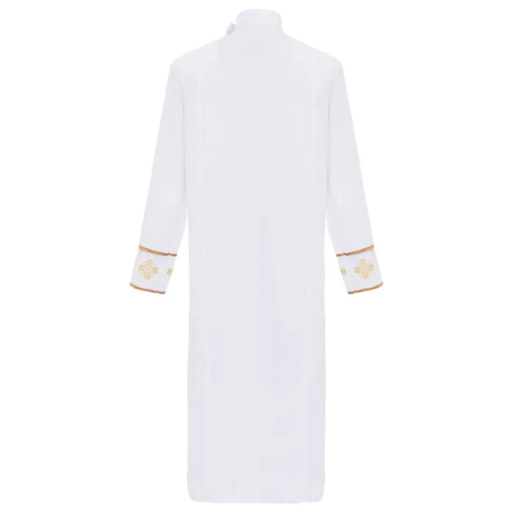 White Cassock Clergy Robe - Ideal for Church & Rituals