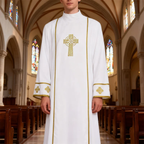 White Cassock Clergy Robe - Ideal for Church & Rituals