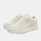 White Chunky Star Sneakers - Platform Streetwear Shoes-Tithesource-