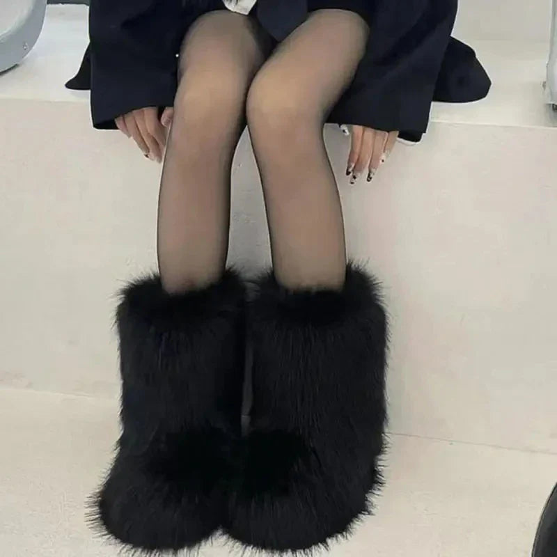 Women Boots Fluffy Streetwear Y2K-Tithesource-