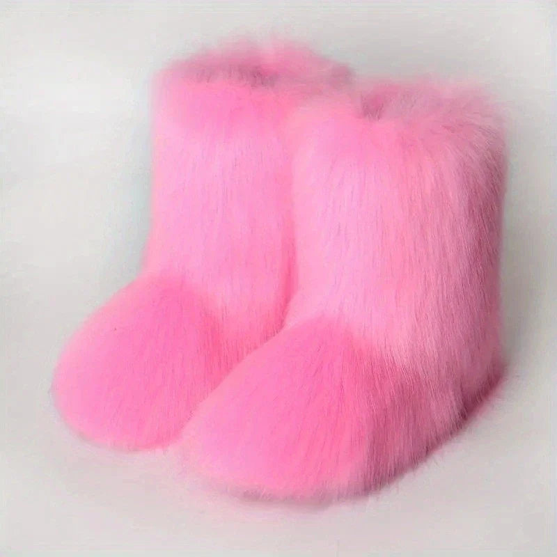 Women Boots Fluffy Streetwear Y2K-Tithesource-Pink-36-