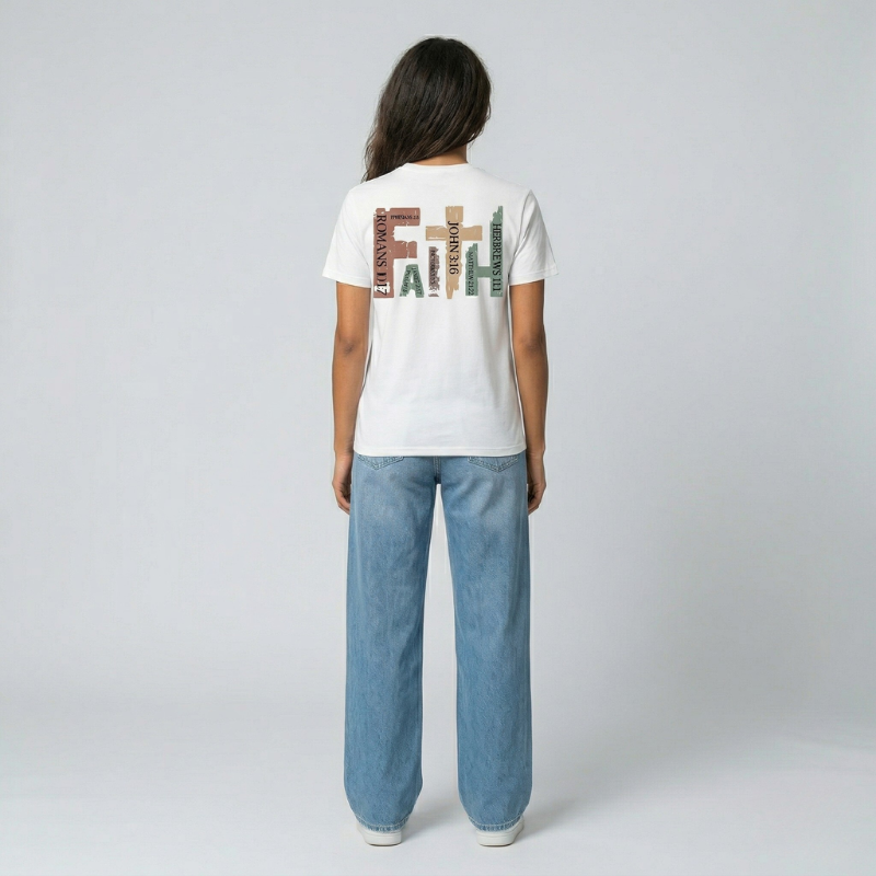 Women's Cross Faith Printed T-Shirt