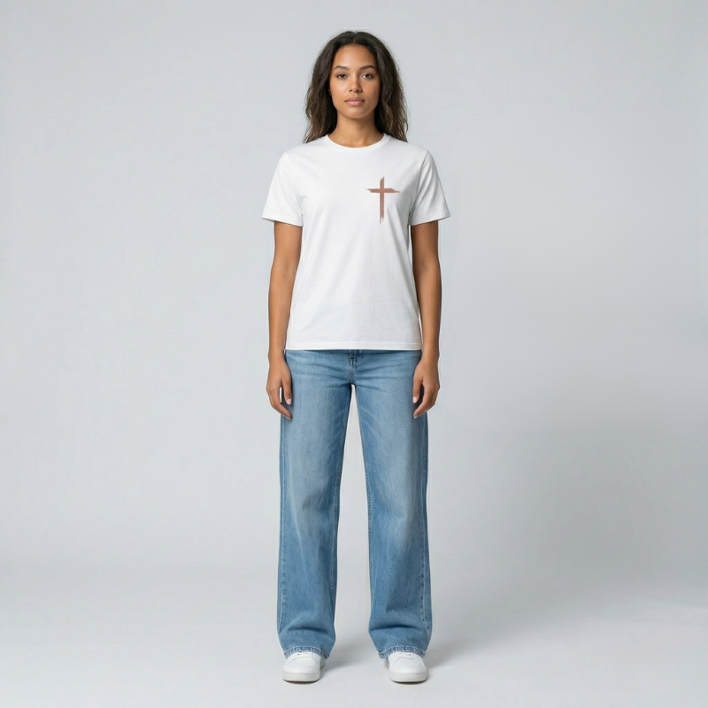 Women's Cross Faith Printed T-Shirt