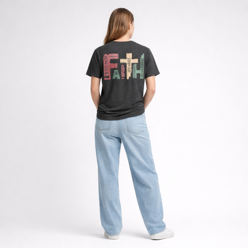 Women's Cross Faith Printed T-Shirt