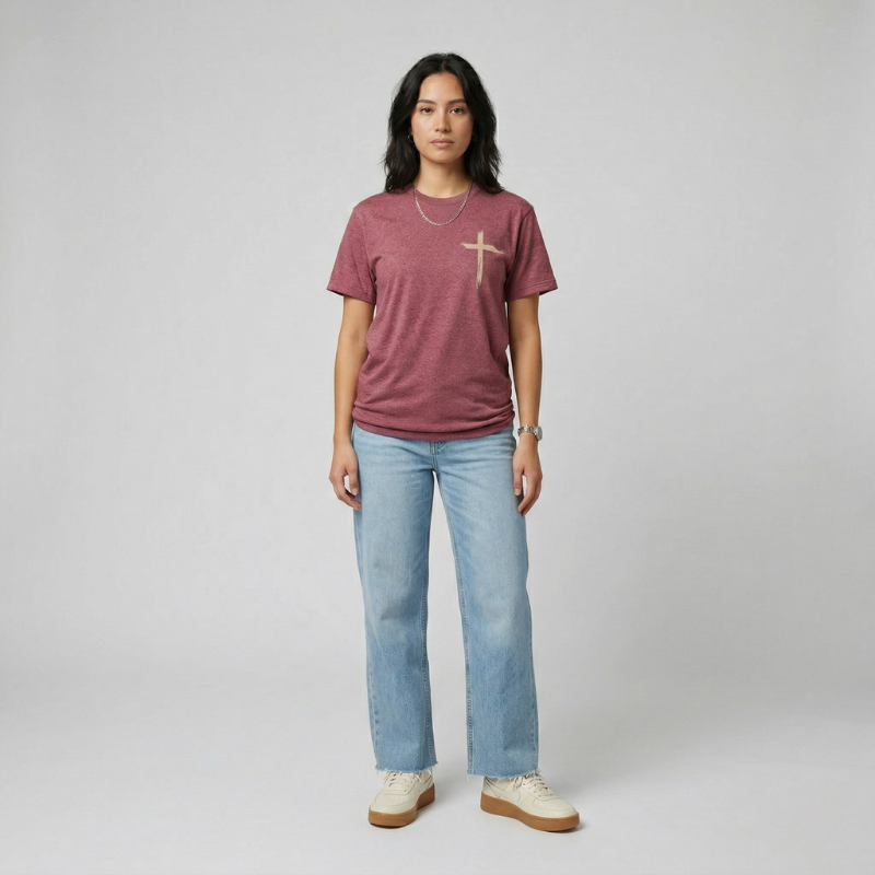Women's Cross Faith Printed T-Shirt
