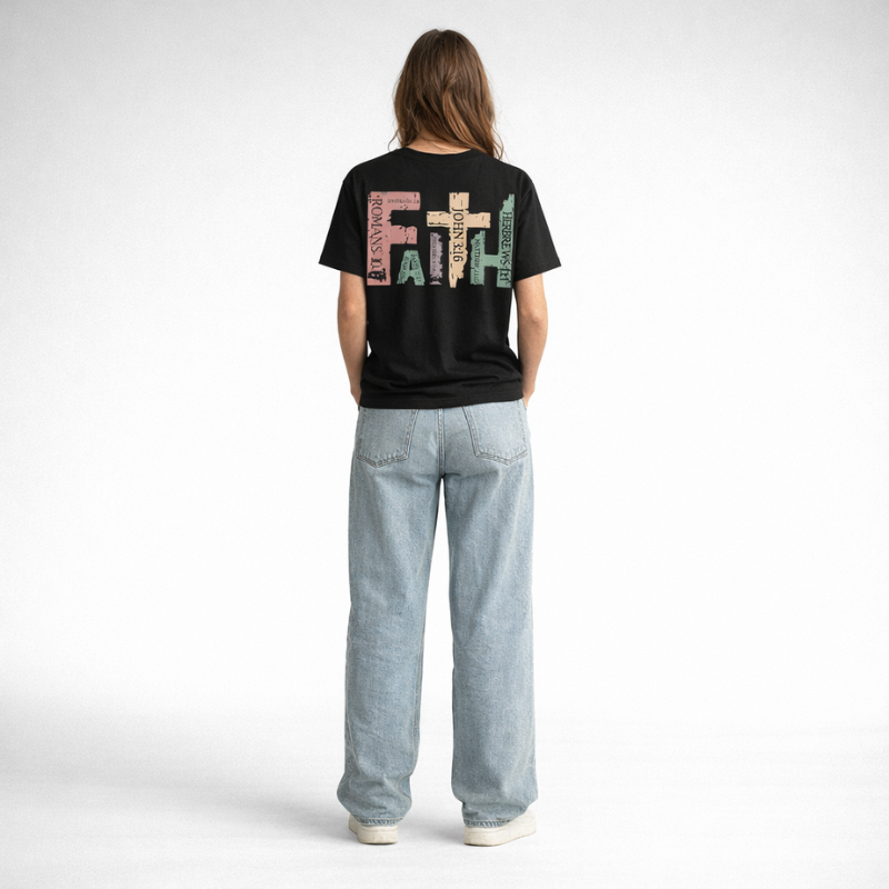 Women's Cross Faith Printed T-Shirt