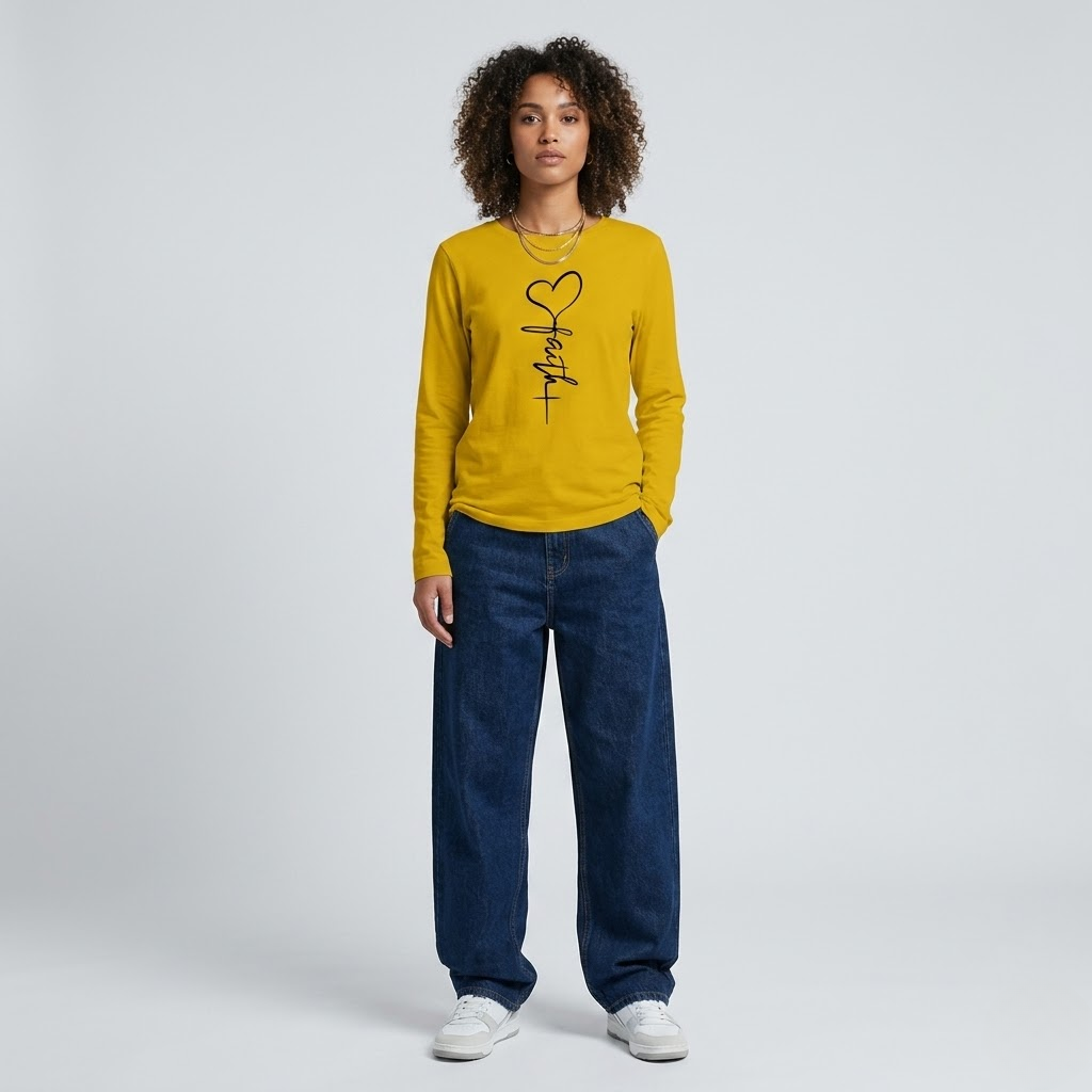 Women's Faith & Love Casual Long Sleeve Crew Neck Shirt