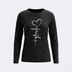 Women's Faith & Love Casual Long Sleeve Crew Neck Shirt