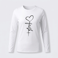 Women's Faith & Love Casual Long Sleeve Crew Neck Shirt