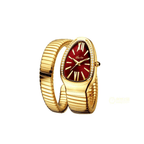 Women's Snake Wrap Watch - Coil Bracelet, Quartz-Tithesource-Gold/Red-