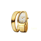 Women's Snake Wrap Watch - Coil Bracelet, Quartz-Tithesource-Gold/White-