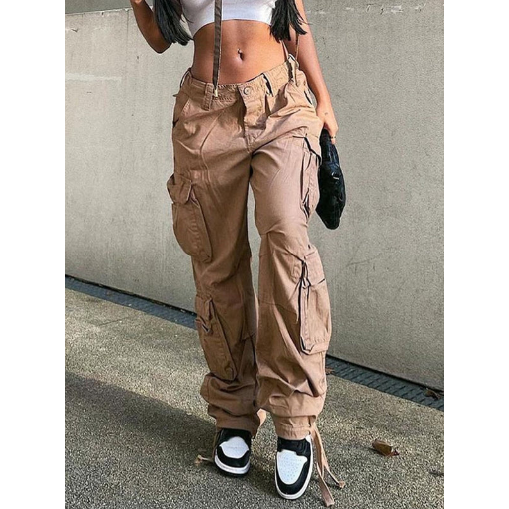Women's Streetwear Wide-Leg Cargo Pants
