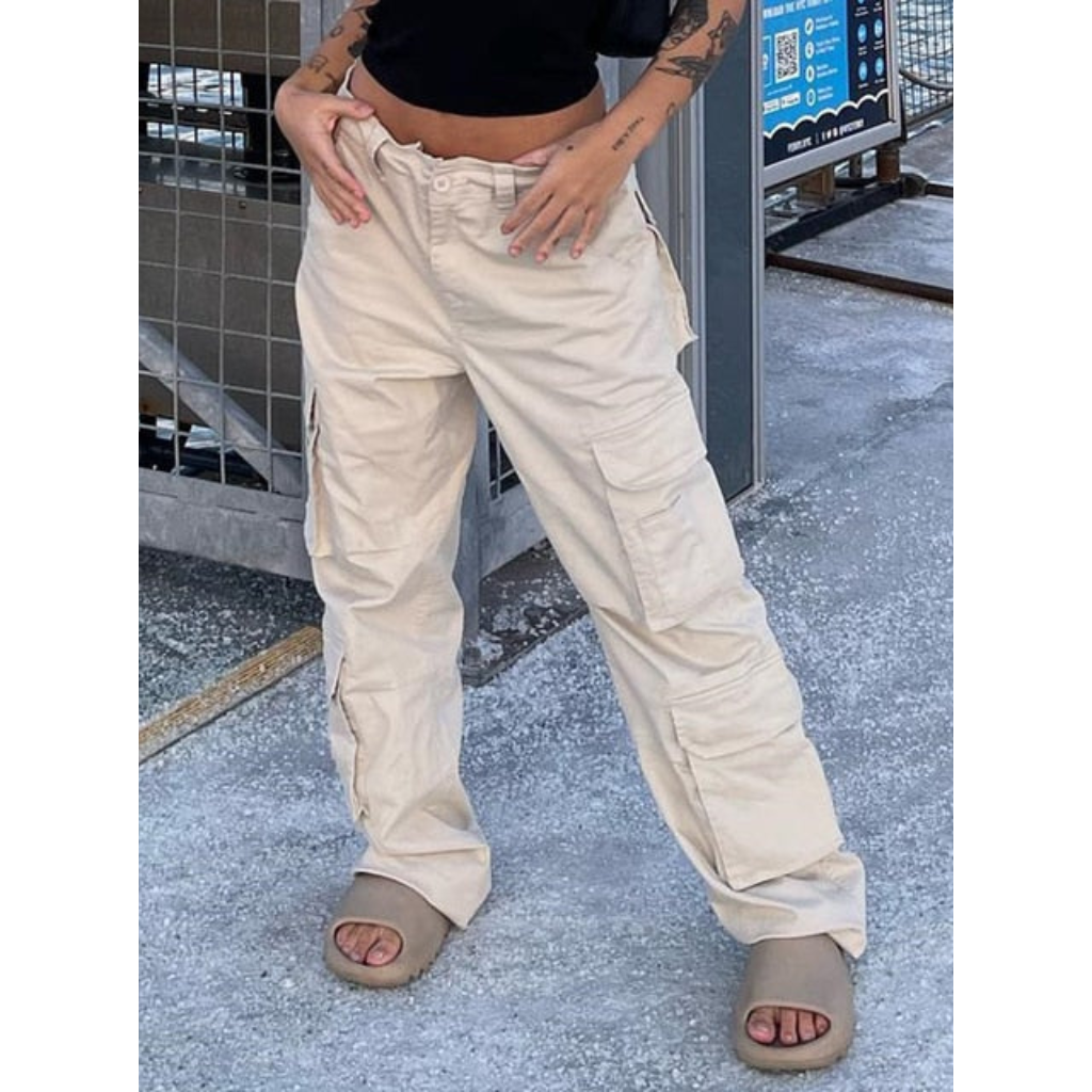 Women's Streetwear Wide-Leg Cargo Pants