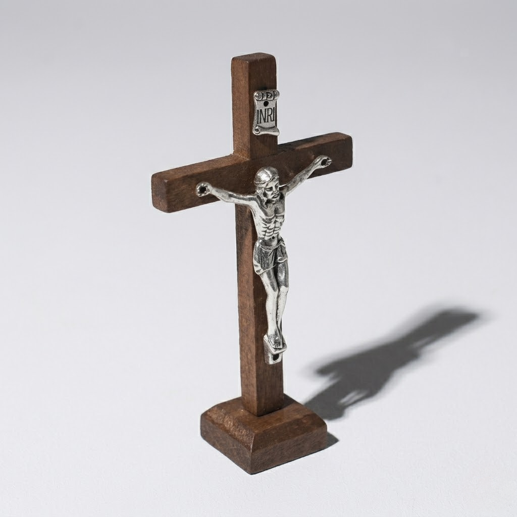 Wooden Jesus Cross with Stand | Religious Crucifix | Catholic Home Decor