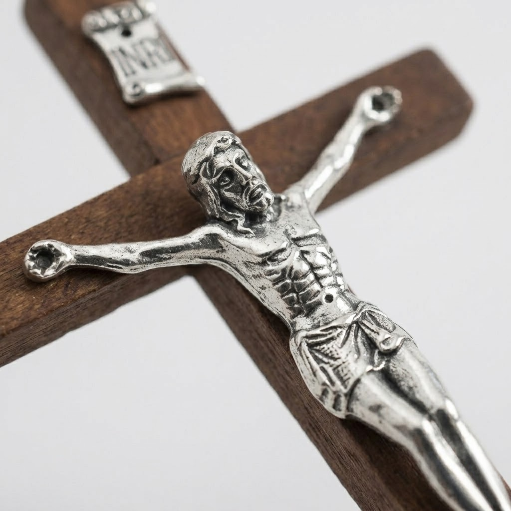 Wooden Jesus Cross with Stand | Religious Crucifix | Catholic Home Decor