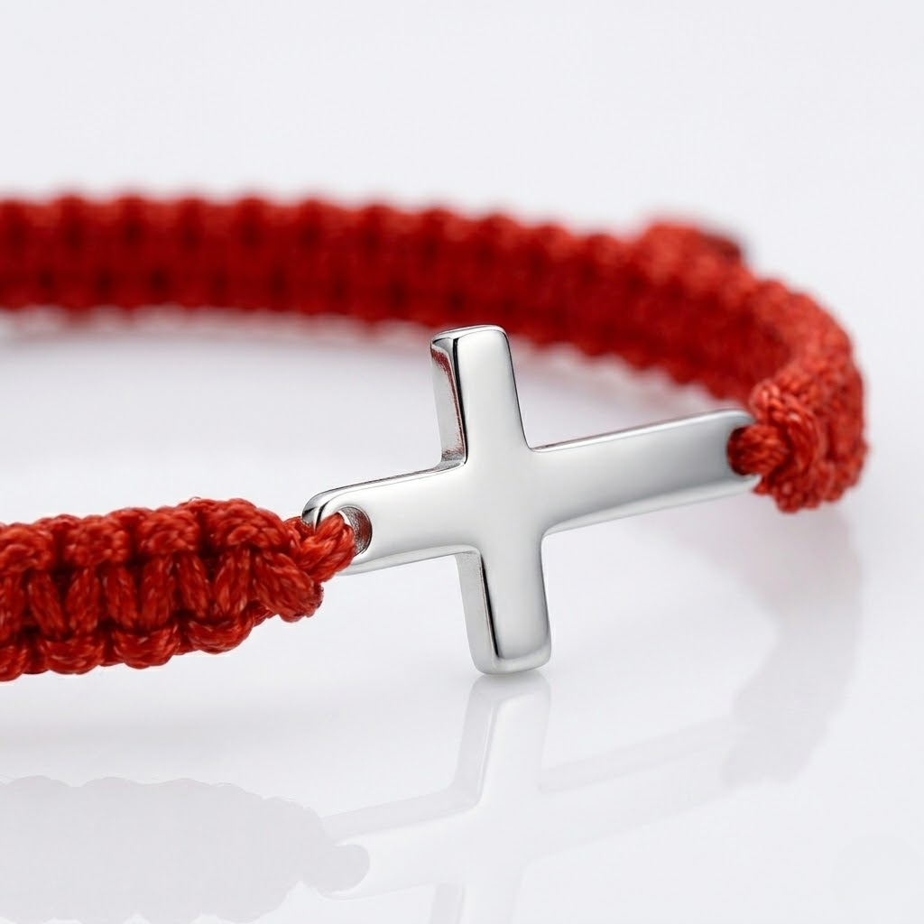 Woven Stainless Steel Cross Bracelet for Men | Baptized