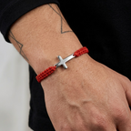 Woven Stainless Steel Cross Bracelet for Men | Baptized