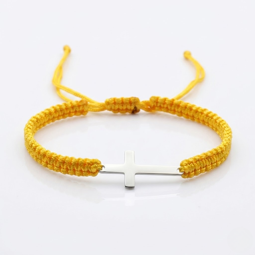 Woven Stainless Steel Cross Bracelet for Men | Baptized