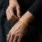 Woven Stainless Steel Cross Bracelet for Men | Baptized